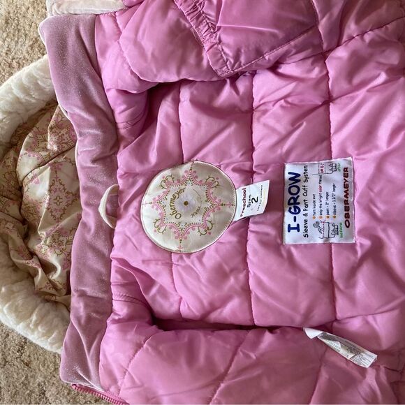 Obermeyer Kids Ski Snow Jacket Detachable Hood Embroidered Pink Size 2T - Picture 4 of 10